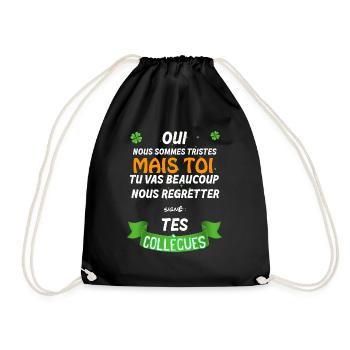 La Tristesse Des Collègues Cadeau Départ - Sac de sport léger - noir - Devant
