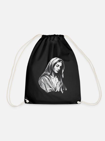 Stechpalme Maria Maria Madonna Mariana Jungfrau Maria Heilig - Turnbeutel - Schwarz