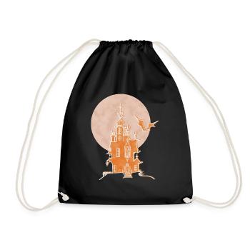 Château, Boho Line Art Design, Série « Halloween » - Sac de sport léger - noir - Devant