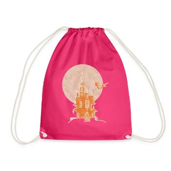 Château, Boho Line Art Design, Série « Halloween » - Sac de sport léger - fuchsia - Devant
