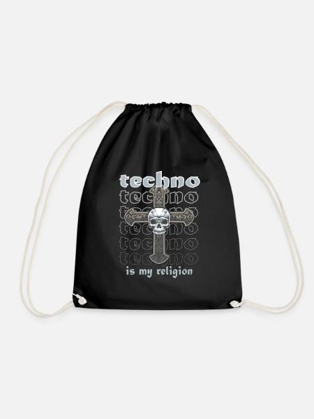 Techno is my religion - Turnbeutel - Schwarz