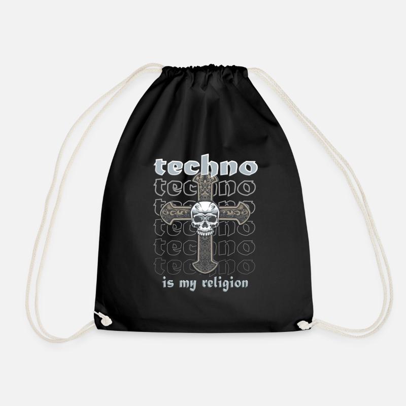 Techno is my religion - Turnbeutel - Schwarz