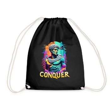 Conquer - Epic Greek Mythology - Hard Work Fitness - Drawstring Bag - black - Front
