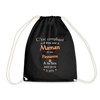 Maman et Paysanne - Sac de sport léger - noir - Devant