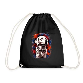 Motif Labrador Retriever à personnaliser - Sac de sport léger - noir - Devant