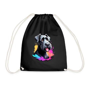 Giant Schnauzer can be personalized - Drawstring Bag - black - Front