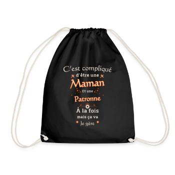 Maman et Patronne - Sac de sport léger - noir - Devant