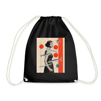 Pisces collage art astrology - Drawstring Bag - black - Front