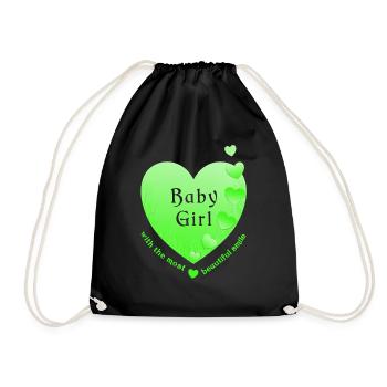 fille bébé fille - Sac de sport léger - noir - Devant