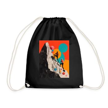 Couple of Climbers collage - Drawstring Bag - black - Front