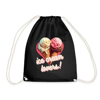 ice cream lovers! - Turnbeutel - Schwarz - Vorne