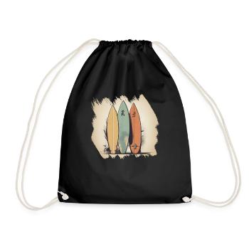 Surfbrett Supboard SUP Strand tropisch Meer Palme - Turnbeutel - Schwarz - Vorne