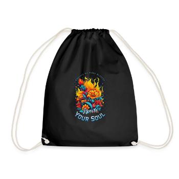 Élégance de la Fleur Flamboyante - Sac de sport léger - noir - Devant