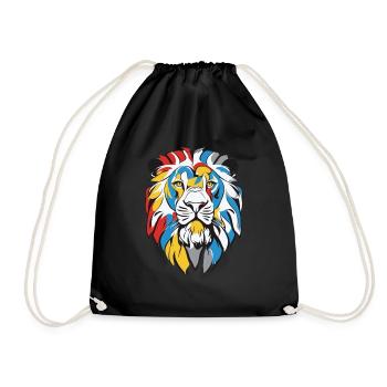 Majestic Lion, Animal, Wilderness, Tiger, Predator - Drawstring Bag - black - Front