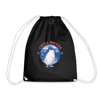 Penguin Lover Playful Happy Cheerful Arctic Flip - Turnbeutel - Schwarz - Vorne