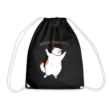Radiate Pawsitivity - Drawstring Bag - black - Front