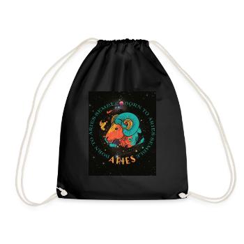 Zodiac Horoscope Astrology Constellations Aries - Turnbeutel - Schwarz - Vorne