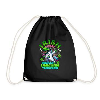 Magical Irish Unicorn - St. Patrick's Festive Wear - Drawstring Bag - black - Front