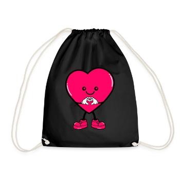 Coeur Bande Dessinée - Sac de sport léger - noir - Devant