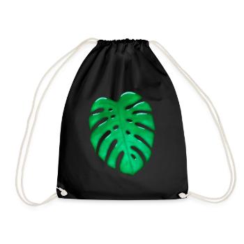 Feuille de verre Monstera - Sac de sport léger - noir - Devant