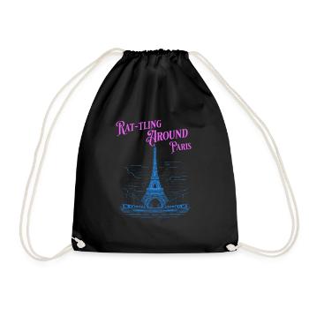 Paris Adventure Eiffel Parisian Rat Mouse Whiskers - Turnbeutel - Schwarz - Vorne