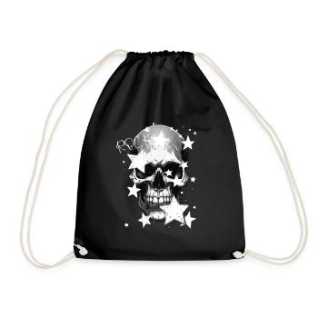 Rock skull design - Drawstring Bag - black - Front