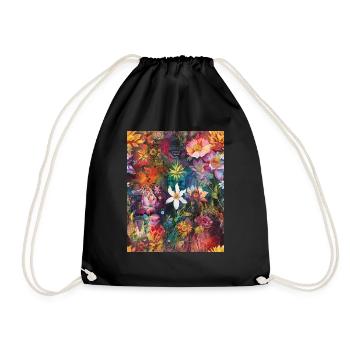 Enchanted Garden - Drawstring Bag - black - Front