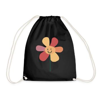 einzelne Blume - Turnbeutel - Schwarz - Vorne