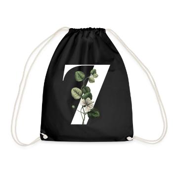Numéro 7 floral vert -7e anniversaire floral - Sac de sport léger - noir - Devant