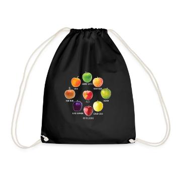 Apple Varieties Different Apples Realistic Apple - Drawstring Bag - black - Front