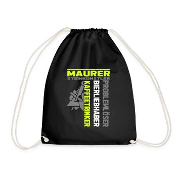 Mason, stone artist, problem solver - Drawstring Bag - black - Front
