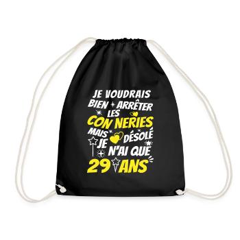 connerie 29 ans / cadeau 29 ans / t-shirt 29 ans - Sac de sport léger - noir - Devant