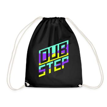 Dub Step Techno Musik Party Club Text Schriftzug - Turnbeutel - Schwarz - Vorne