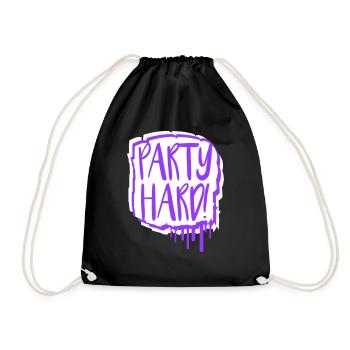 Party Hard Crew Member Team Club Friends Celebrate - Drawstring Bag - black - Front