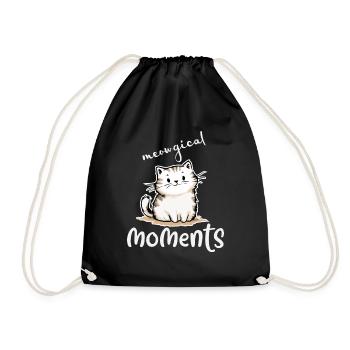 Let's Create Meowgical Moments! - Drawstring Bag - black - Front