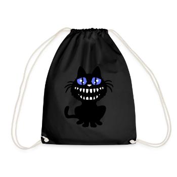 Crazy Monster Cat Halloween Horreur Dents Fun - Sac de sport léger - noir - Devant