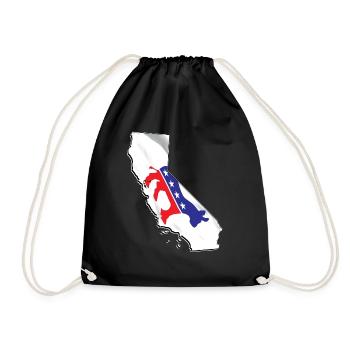Democrat Flag in California State Landkarte - Turnbeutel - Schwarz - Vorne