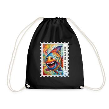 Illustration à l’aérographe « Poisson 03 » FR - Sac de sport léger - noir - Devant