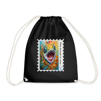 Illustration à l’aérographe « Poisson 04 » FR - Sac de sport léger - noir - Devant