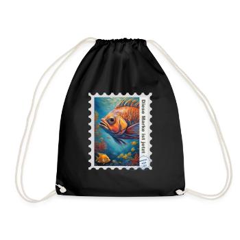 Illustration à l’aérographe « Fish 10 » DE - Sac de sport léger - noir - Devant