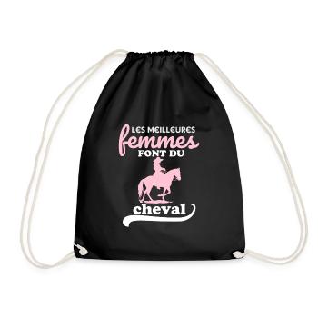 femme à cheval humour 1 - Sac de sport léger - noir - Devant