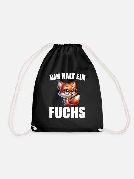 Fuchs Schlau Fuchsgesicht Spruch - Turnbeutel - Schwarz