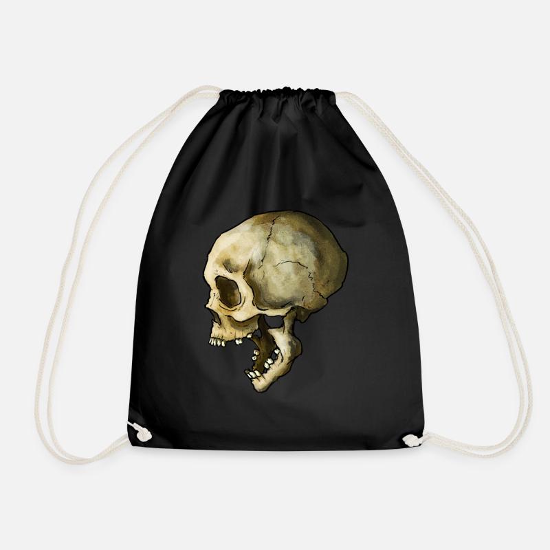 Skull - Drawstring Bag - black