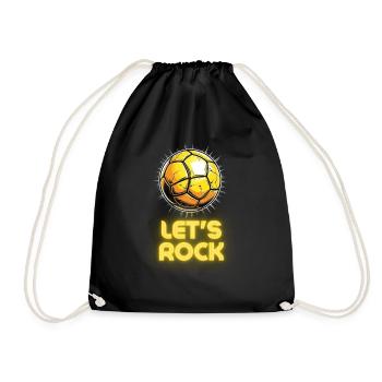 Handball Sport Gold - Lets Rock - Turnbeutel - Schwarz - Vorne