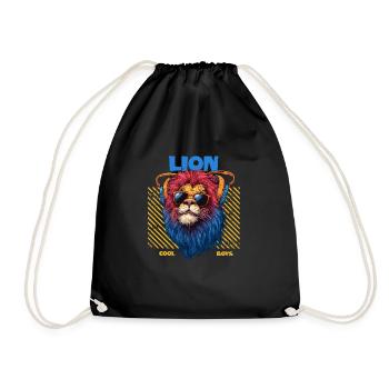 Cool Animals - Cool Lion Boy 2 - Turnbeutel - Schwarz - Vorne