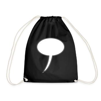 Sprechblase Design Lang - Turnbeutel - Schwarz - Vorne