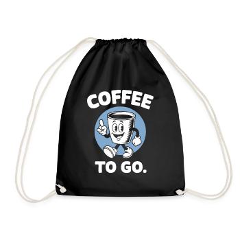 Kaffee zum Mitnehmen Illustration Retro Vintage - Turnbeutel - Schwarz - Vorne
