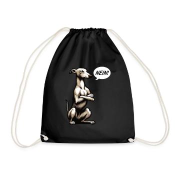Nein Whippet Windhund Whippets Windhundbesitzer - Turnbeutel - Schwarz - Vorne