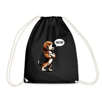 Nein Beagle Beaglebesitzer Beagleliebhaber - Turnbeutel - Schwarz - Vorne