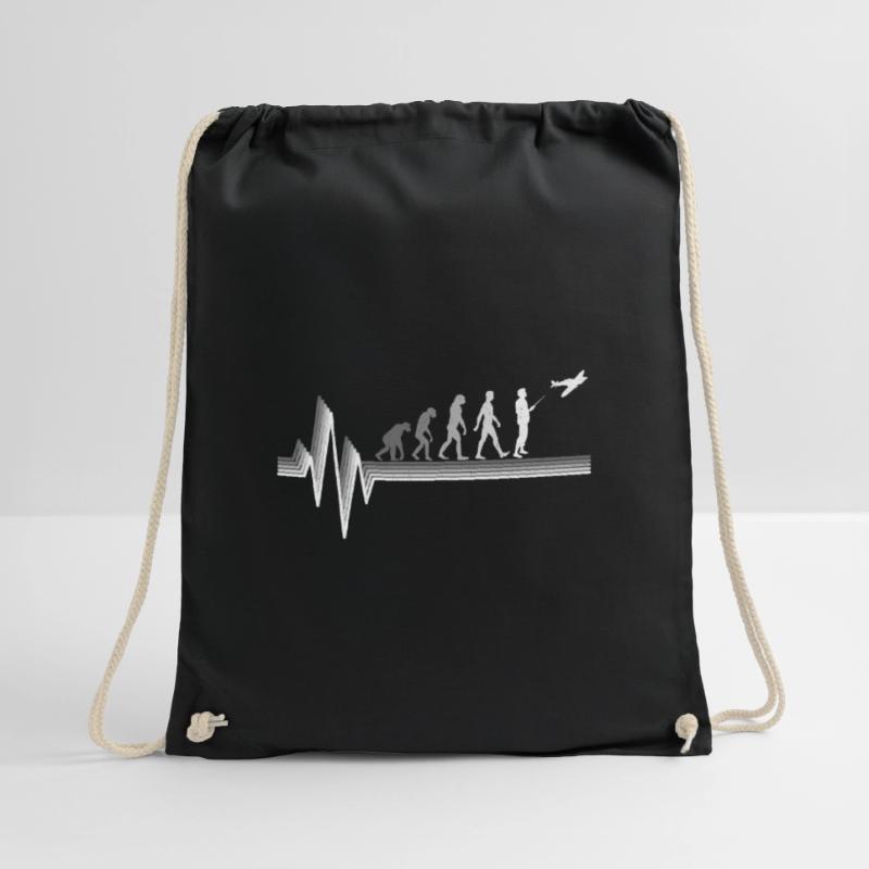 Model Airplane Cardiogram Model Making Glider Pilot Drawstring Bag